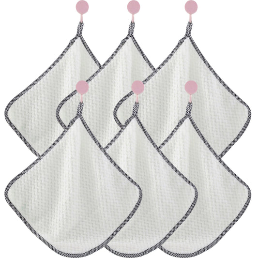 Textured Cleaning Dishcloths 6 Pack Reusable Absorbent Hanging Loop Design