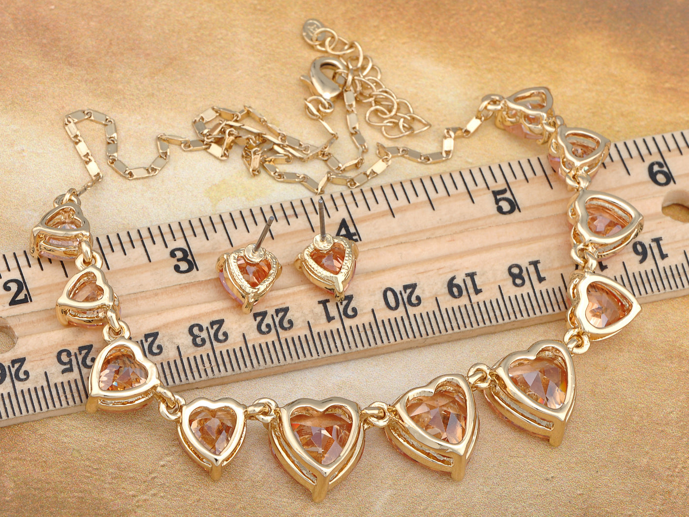 Fire Opal Lovely Heart Collection Element Earring Necklace Set