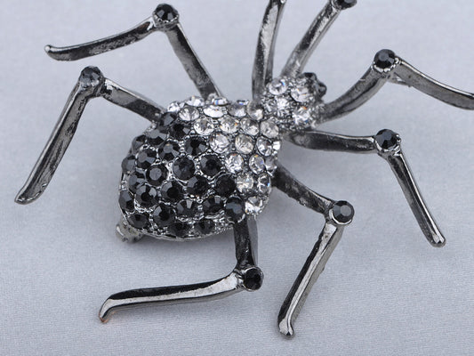 Gun Black Widow Spider Brooch Pin