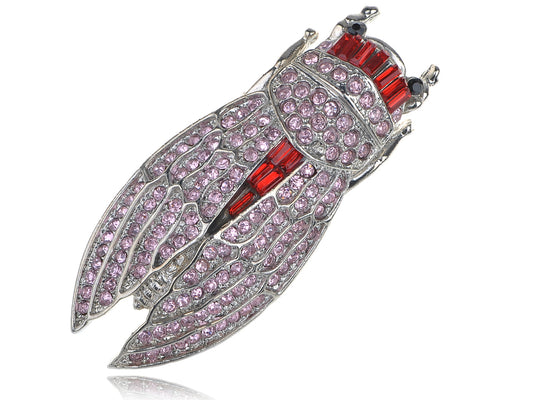 Light Pink Big Cicada Bug Insect Brooch Pin