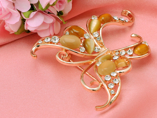 Abstract Butterfly Outline Opal Pin Brooch