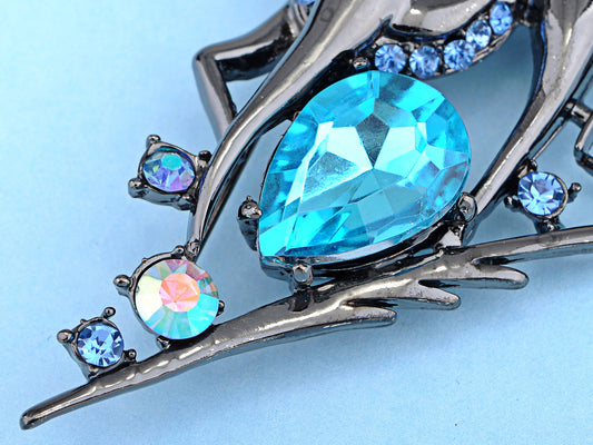 Gun Sapphire Colored Horse Stallion Brooch Pin