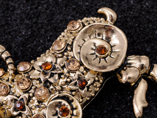 Multicoloured Accented D Buck Pin Brooch