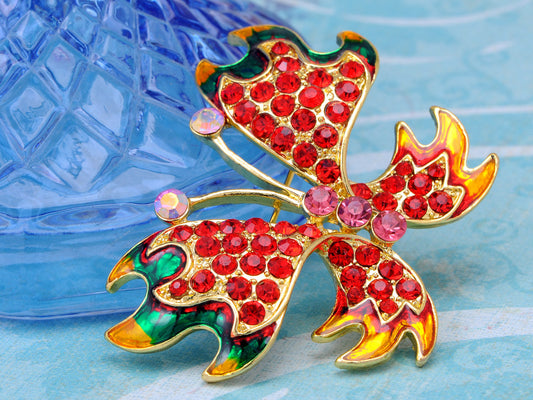 Fiery Fire Ruby Red Butterfly Jewelry Pin Brooch