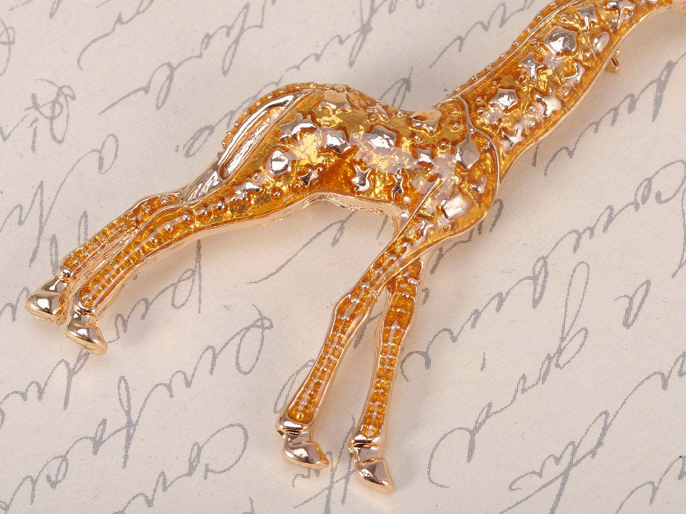 Yellow Animal Giraffe Spotted Texture Brooch Pin