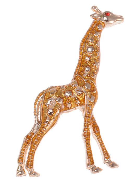 Yellow Animal Giraffe Spotted Texture Brooch Pin