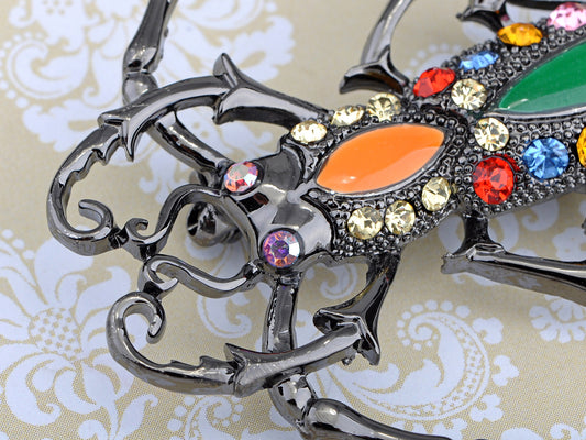 Gun Multi Colorful Insect Water Bug Brooch Pin