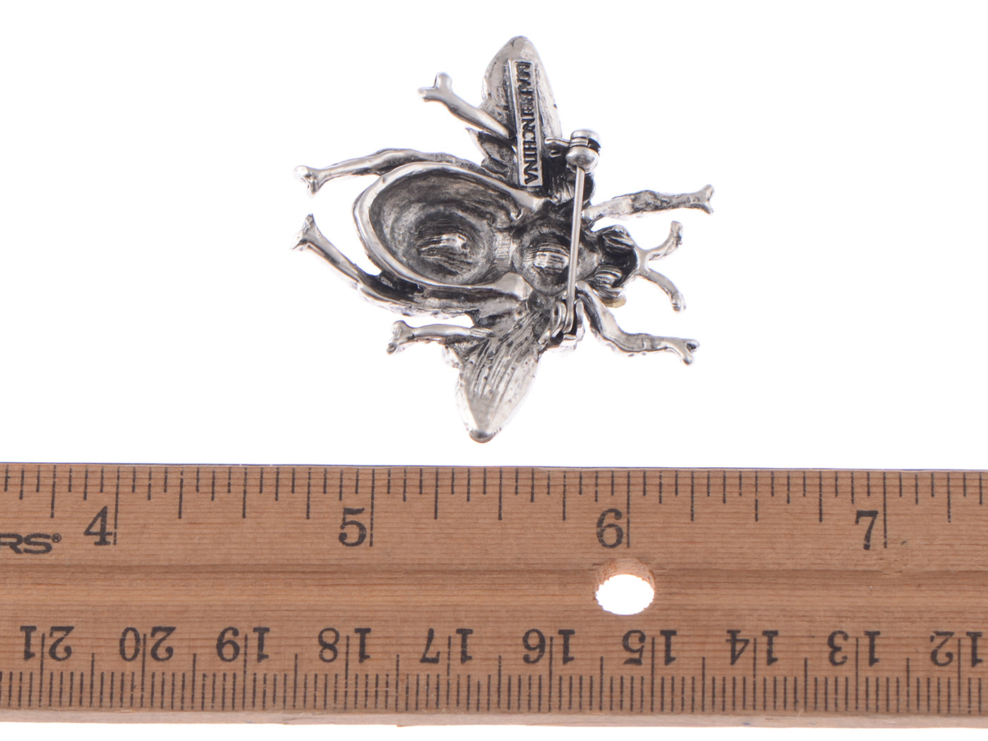 Gun Antique Blue Bumble Bee Fly Brooch Pin