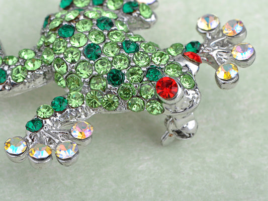 Green Poison Water Frog Toad Brooch Pin