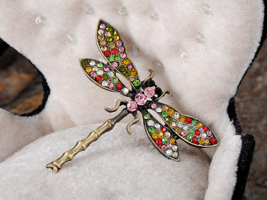 Reproduced Multi Color Dragonfly Brooch Pin