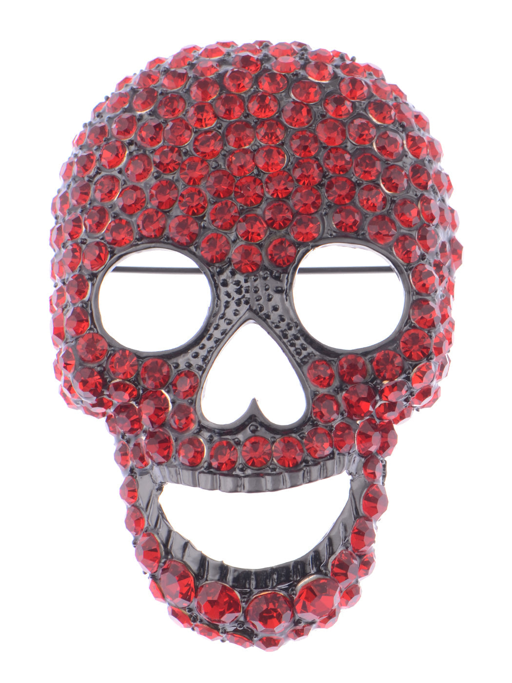 Gun Black Colored Big Skull Head Face Brooch Pin
