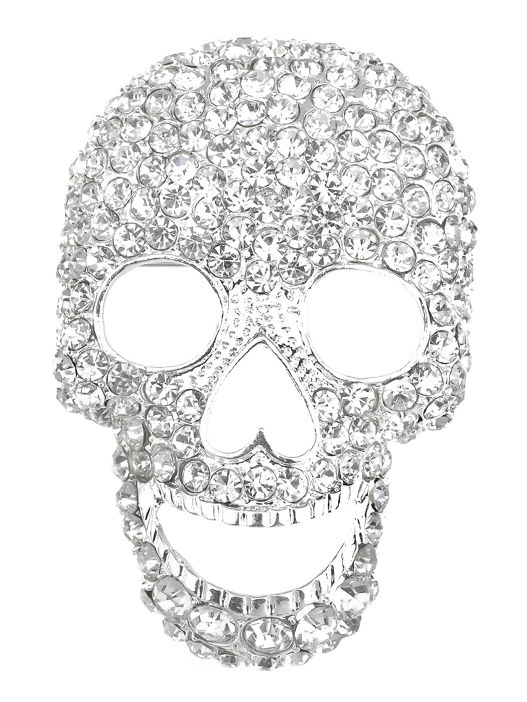 Gun Black Colored Big Skull Head Face Brooch Pin