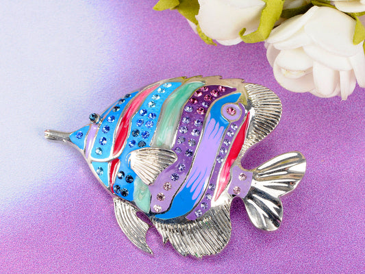 Multicolor Rainbow Enamel Tropical Ocean Angelfish Sea Animal Fish Lapel Brooch Pin