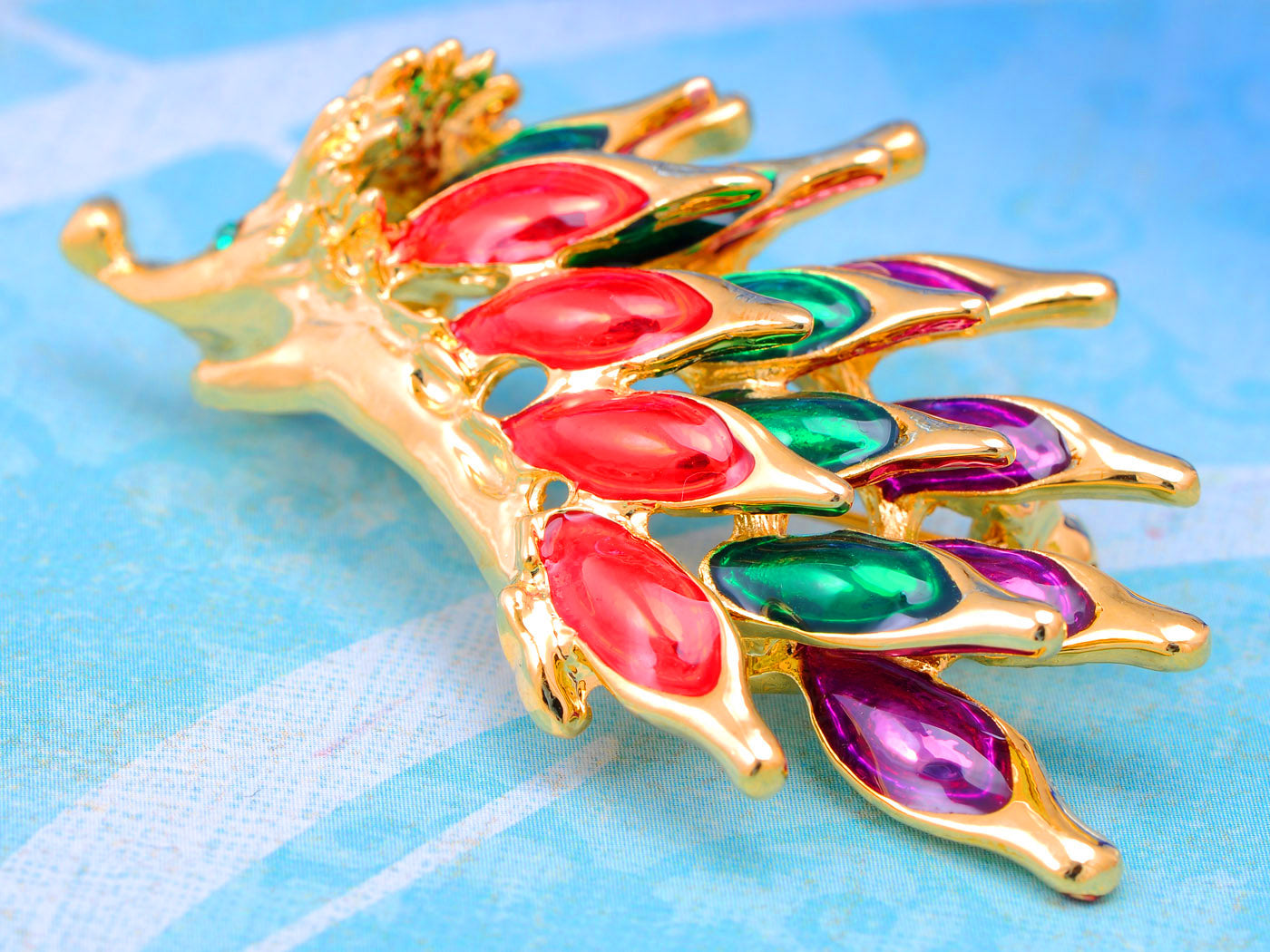 Rare Siam Amethyst Emerald Hedgehog Forest Pin Brooch