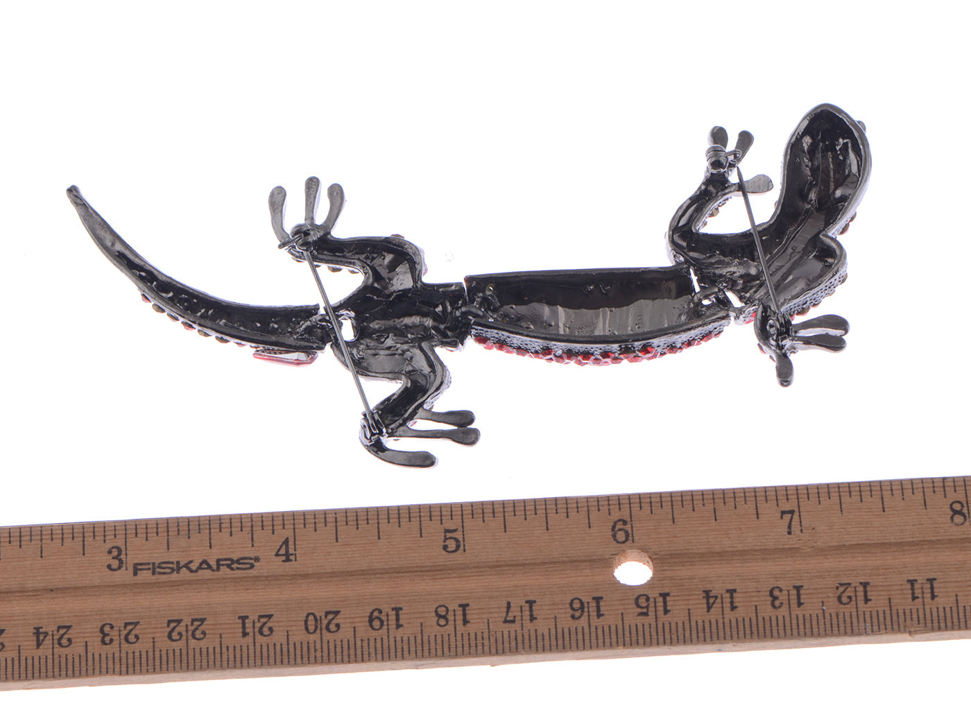 Gun Shine Ruby Lizard Gecko Animal Brooch Pin