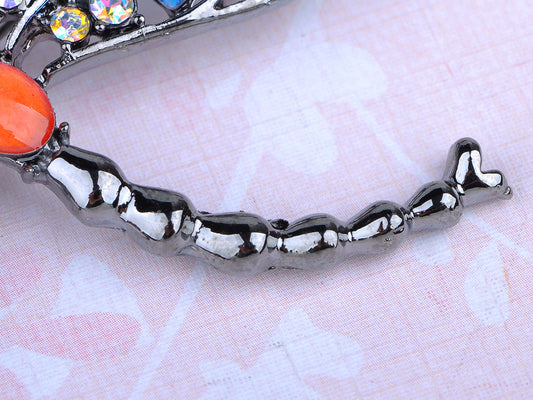 Gun Orange Pink Colored Dragonfly Insect Brooch Pin