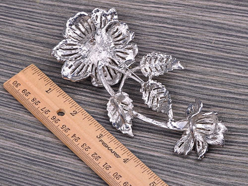 Vintage Iridescent Flower Prom Corsage Wedding Floral Brooch Pin