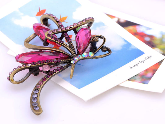 Ribbon Amethyst Purple Abstract Butterfly Able Pendant Brooch Pin