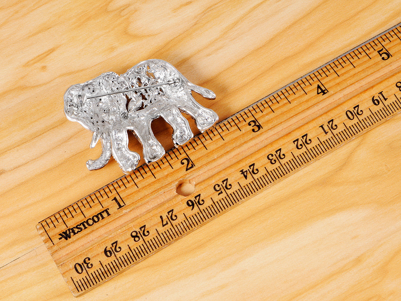Indian African King Elephant Animal Kingdom Silver Brooch Pin