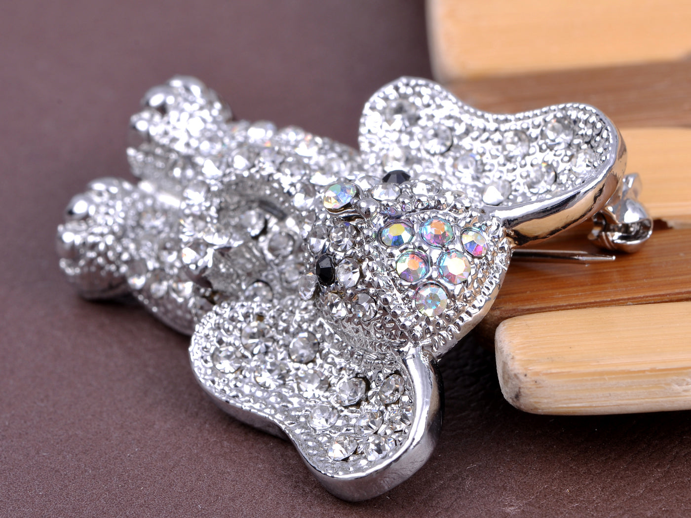 Indian African King Elephant Animal Kingdom Silver Brooch Pin