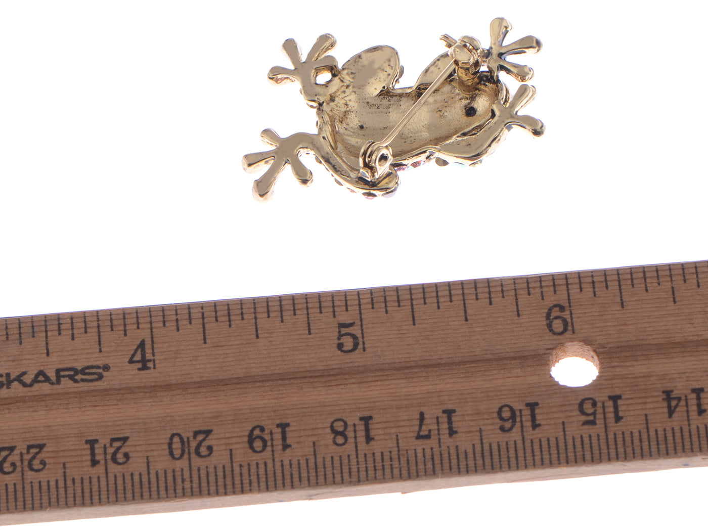 Czech Emerald Frog Jewelry Pin Brooch
