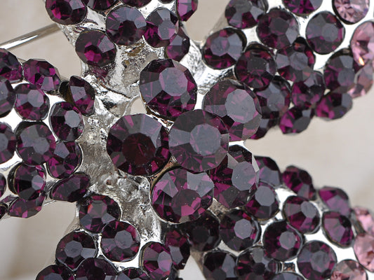 Ombre Purple Floral Starfish Flower Brooch Pin