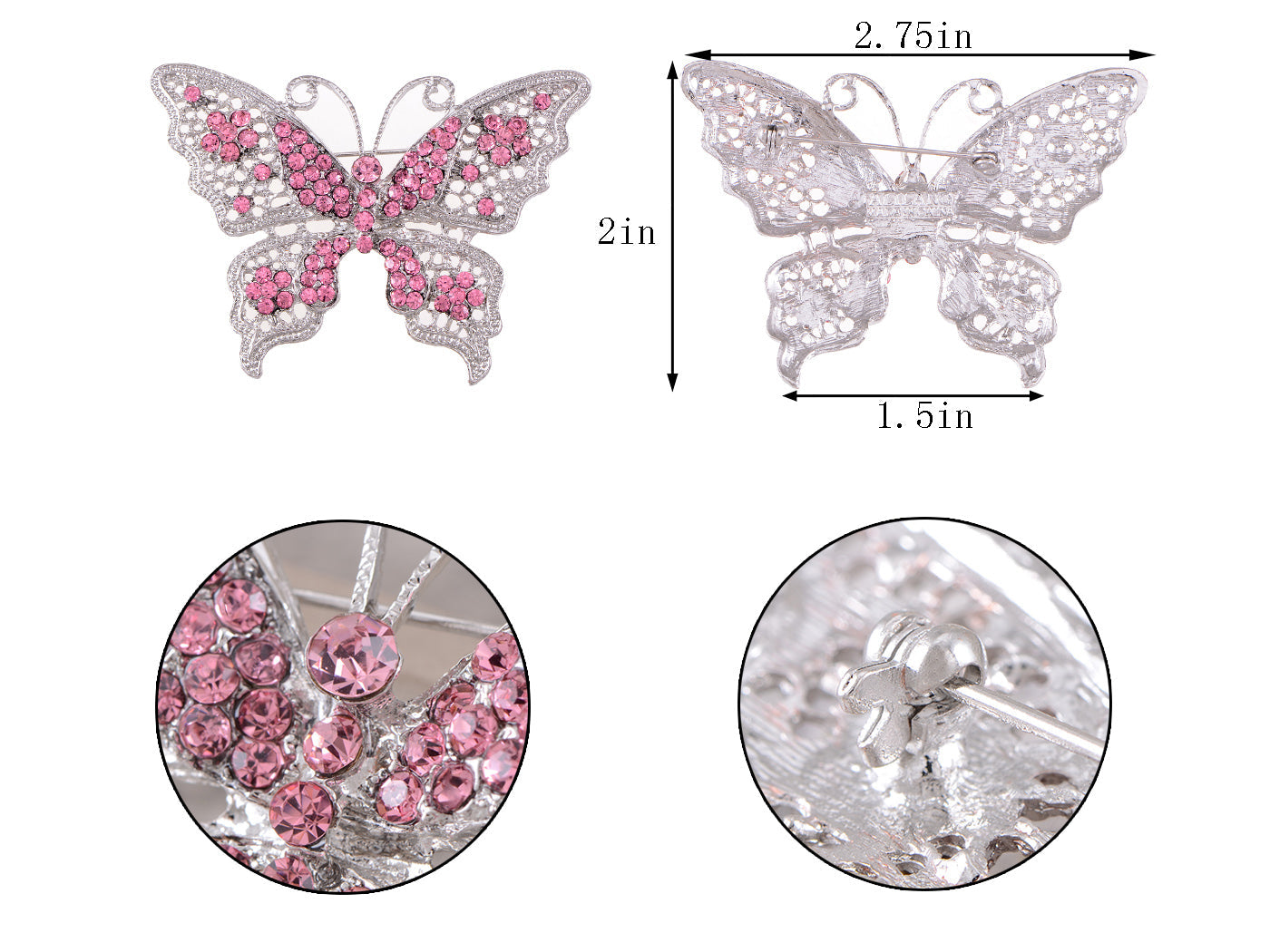 Filigree Butterfly Brooch Pin