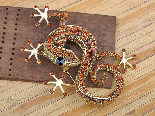 Red Ruby Gecko Lizard Reptile Animal Pin Brooch