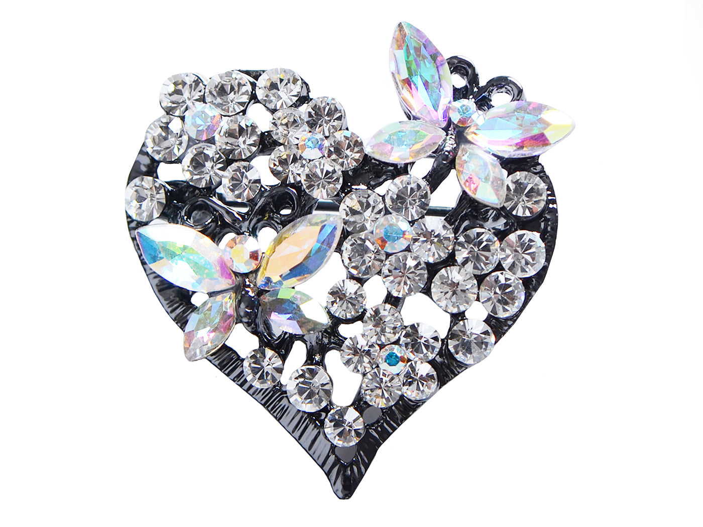 Floral Insect Butterfly Love Flower Heart Brooch Pin