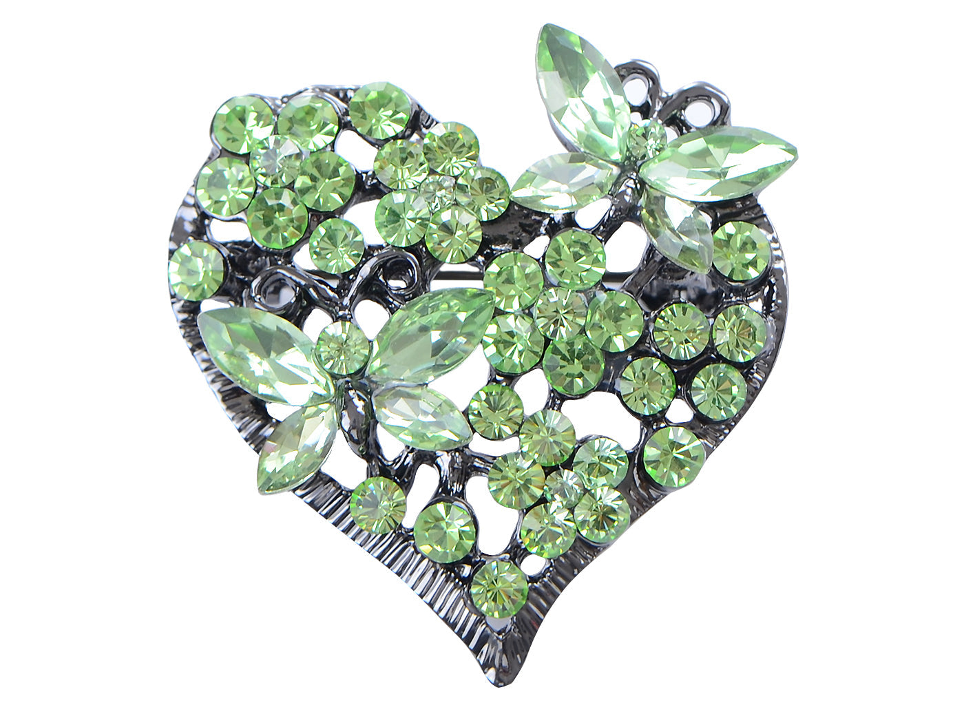 Floral Insect Butterfly Love Flower Heart Brooch Pin