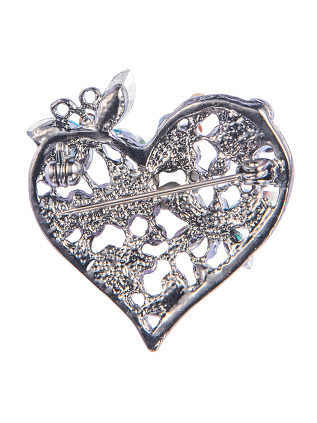 Floral Insect Butterfly Love Flower Heart Brooch Pin