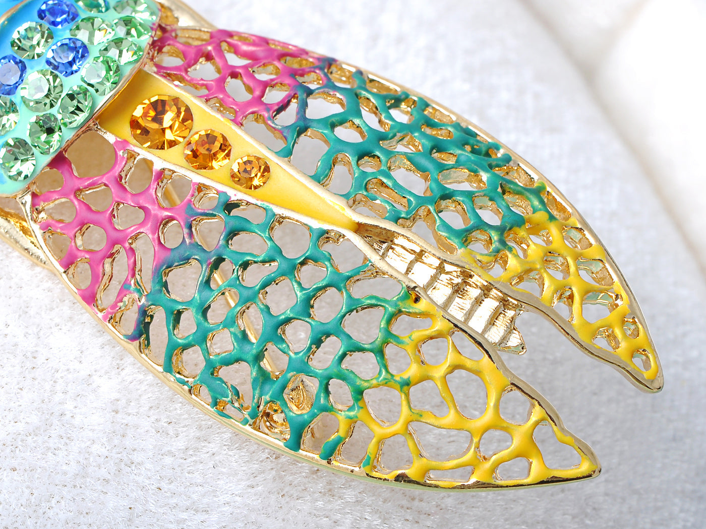 Filigree Insect Beetle Bug Rainbow Pride Convertible To Pendant Brooch Pin