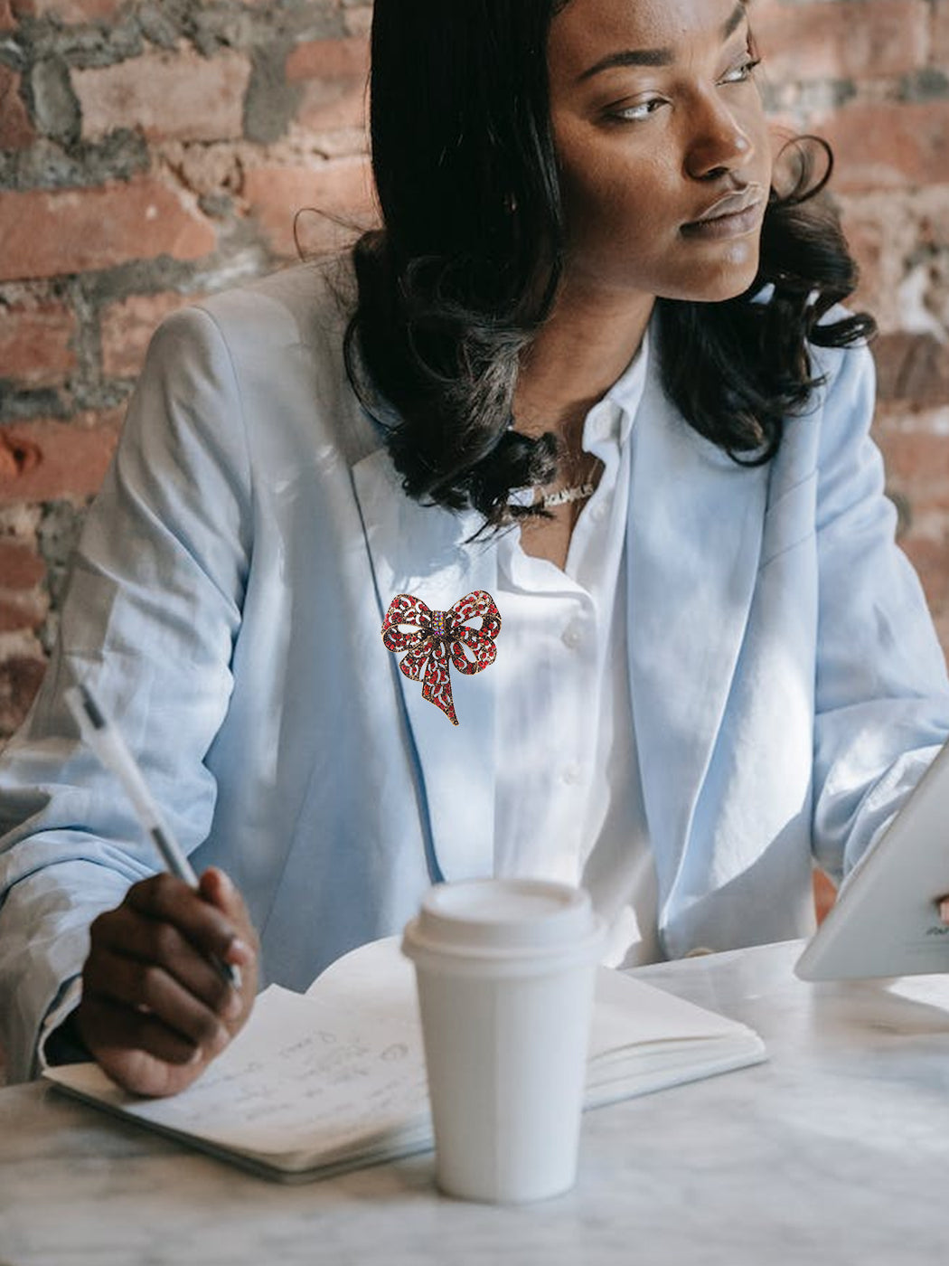 Brooch Pin Bow Ribbon Colored S