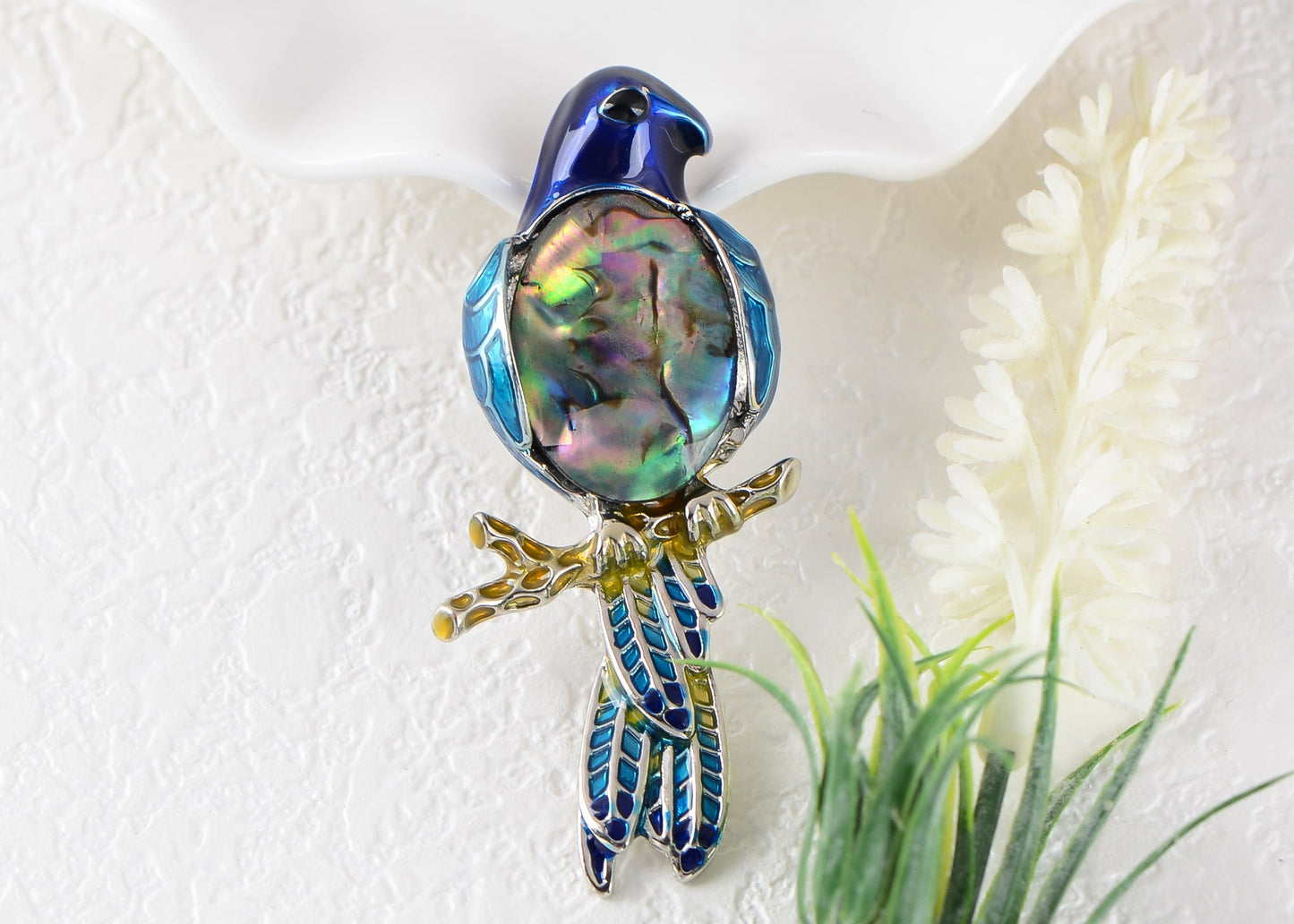 Alilang Multicolored Enamel Large Stones Bird Animal Brooch Pin Pendant Custom Jewelry Gifts for Women Teen Girls