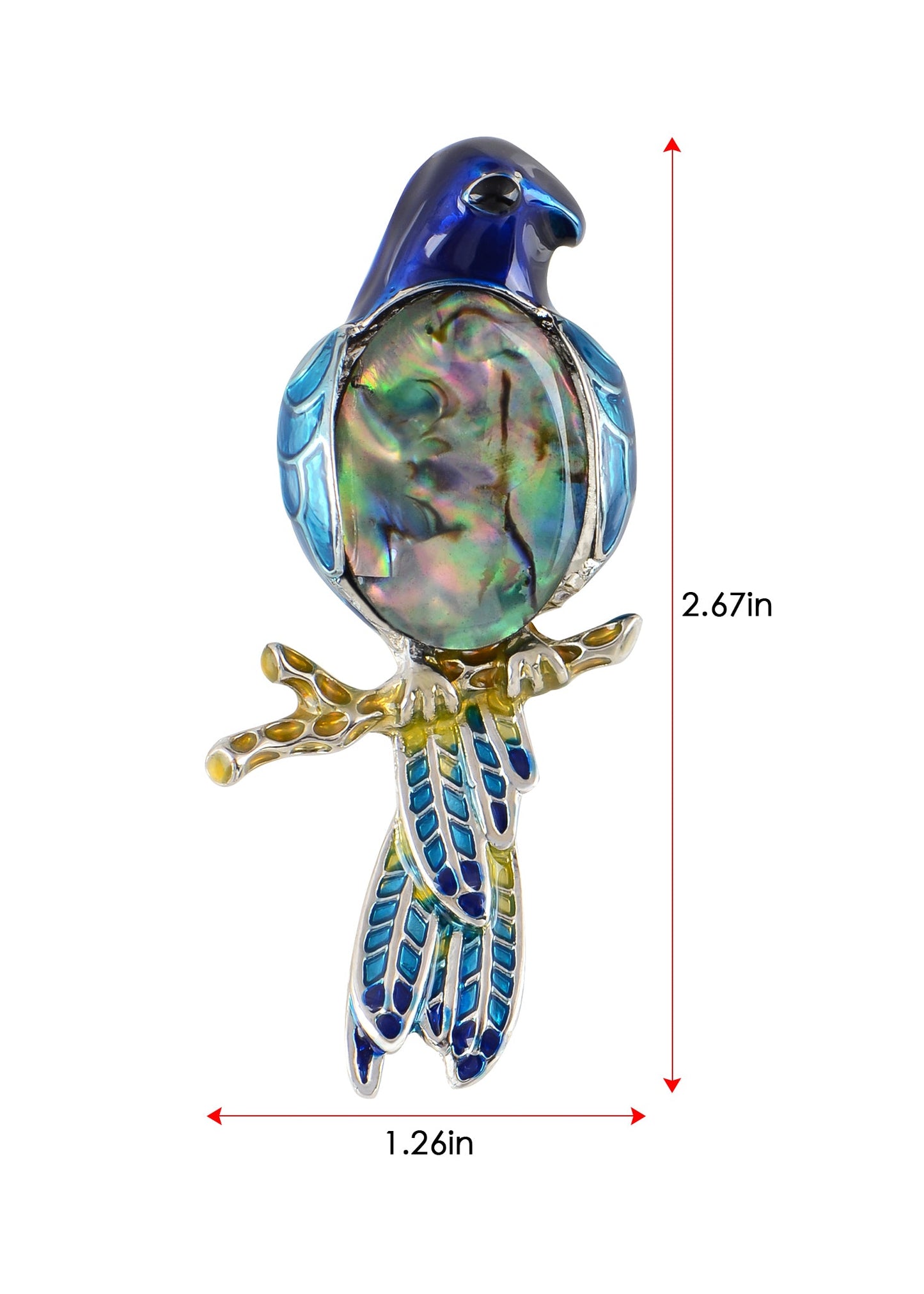 Alilang Multicolored Enamel Large Stones Bird Animal Brooch Pin Pendant Custom Jewelry Gifts for Women Teen Girls