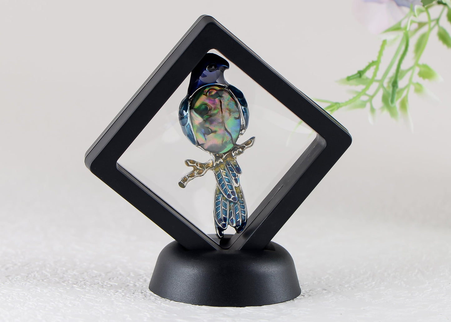 Alilang Multicolored Enamel Large Stones Bird Animal Brooch Pin Pendant Custom Jewelry Gifts for Women Teen Girls