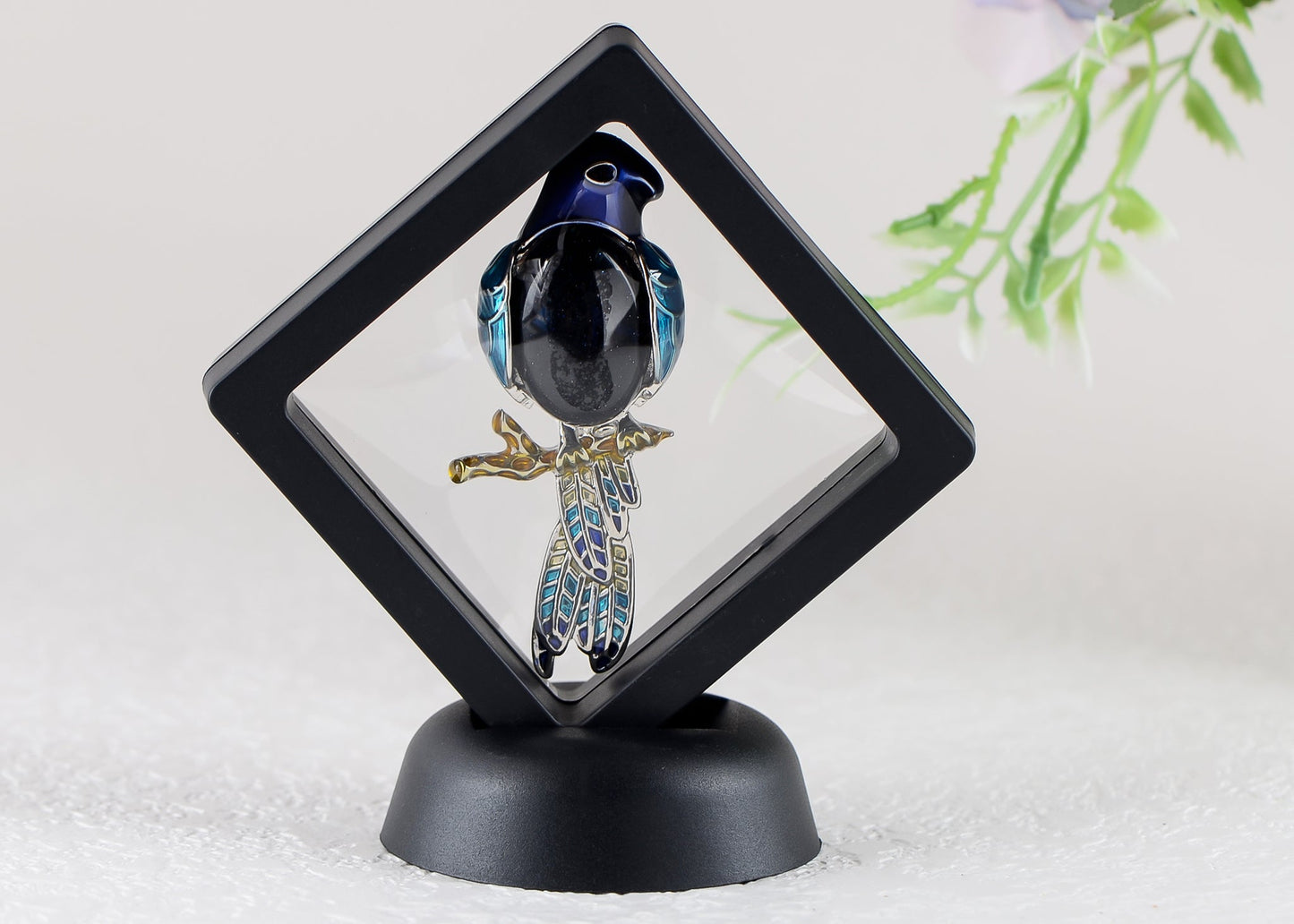 Alilang Multicolored Enamel Large Stones Bird Animal Brooch Pin Pendant Custom Jewelry Gifts for Women Teen Girls