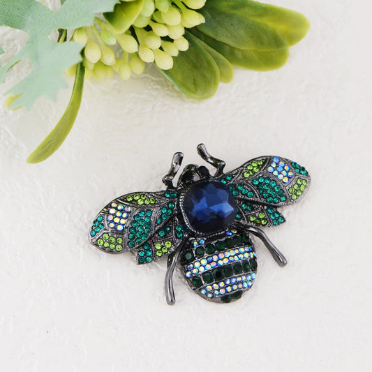 Crystal Rhinestone Bee Crystal Rhinestone Brooch Pin - Elegant Enamel Insect Flower Jewelry for Women & Men
