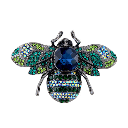Crystal Rhinestone Bee Crystal Rhinestone Brooch Pin - Elegant Enamel Insect Flower Jewelry for Women & Men