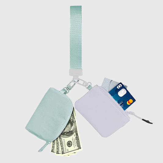 Dual - Pocket Hanging Wallet with Strap - Ideal for Cash, Cards and Small Items