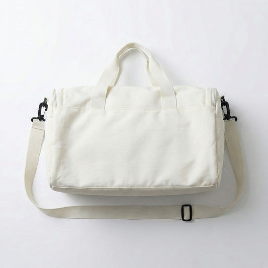 Nylon Weekender Duffle Bag with Multiple Front Pockets Adjustable Crossbody Strap