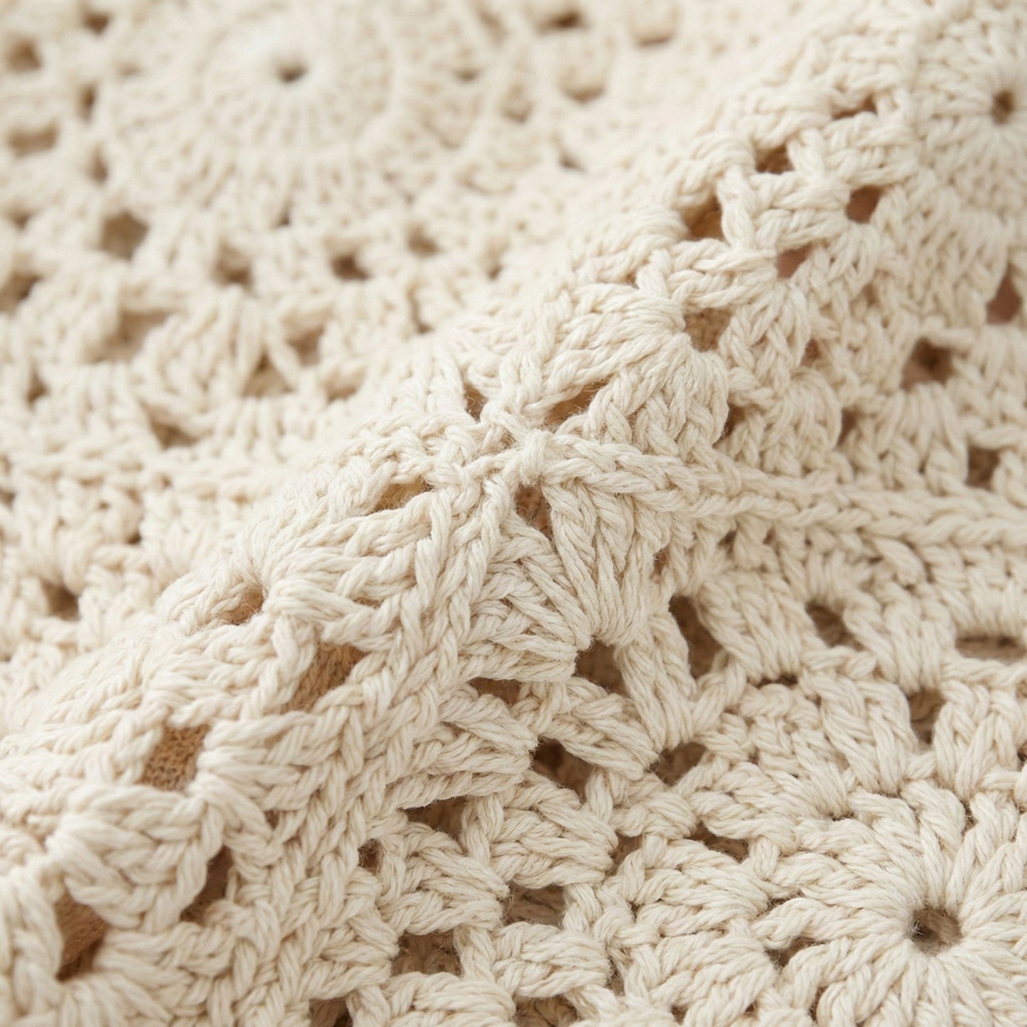 Crochet Shoulder Bag with Open Knit Pattern Slouchy Hobo Silhouette and Wide Strap