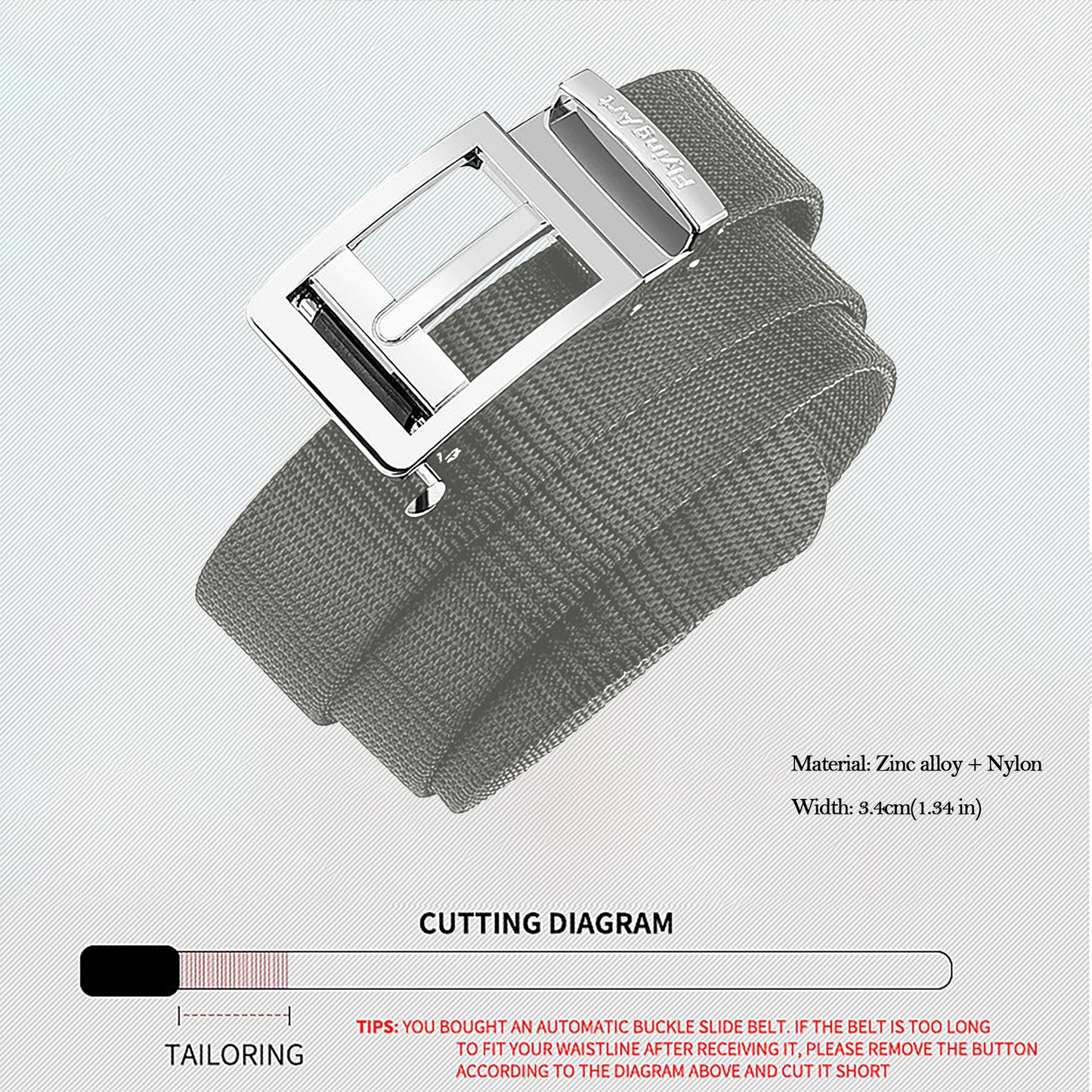 Nylon Belt with Zinc Alloy Automatic Buckle