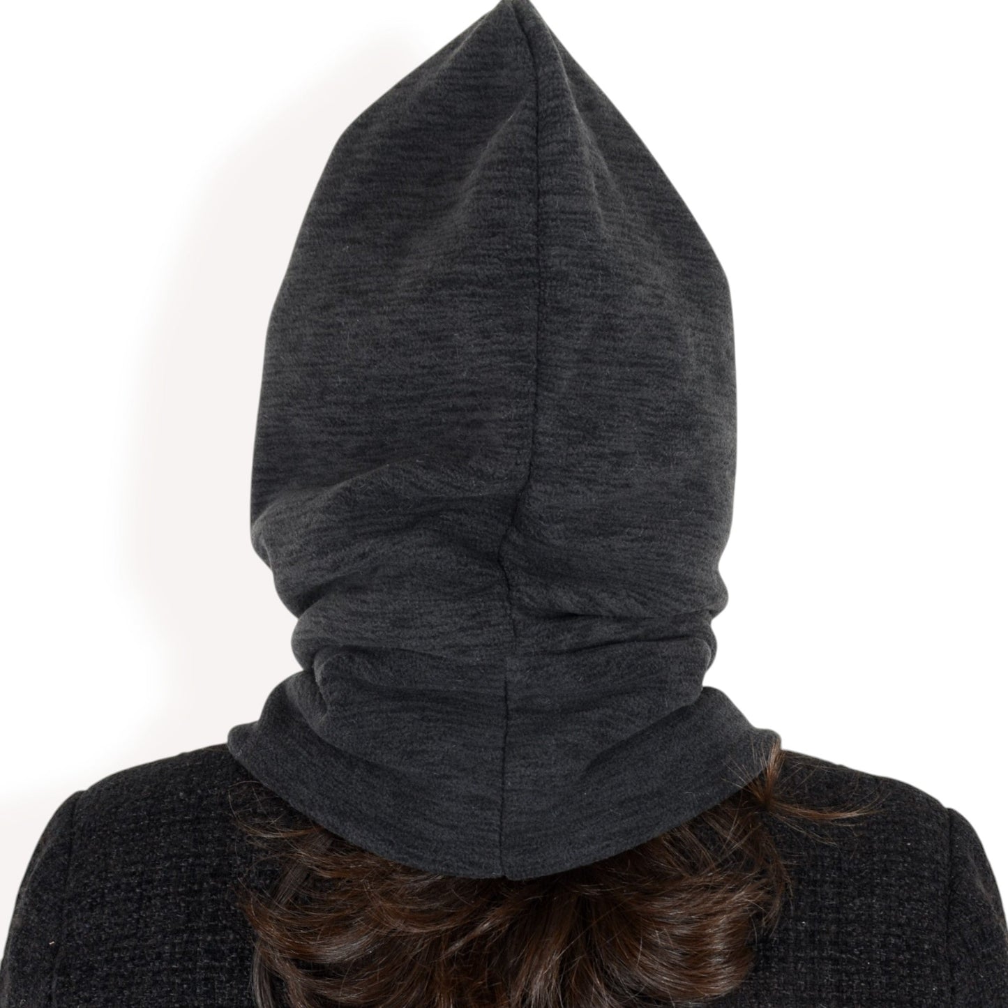 Fleece-Lined Hooded Neck Warmer with Adjustable Drawstrings for Full Coverage and Winter Protection