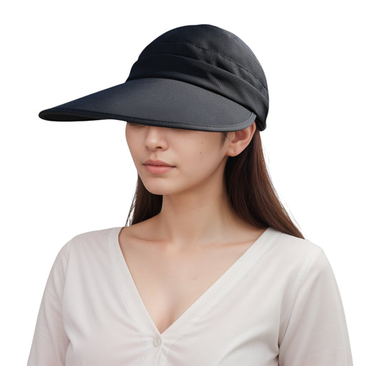 Women's Sporty Wide Brim Sun Visor Hat with Adjustable Back Strap Lightweight UV Protection Cap for Outdoor Activities