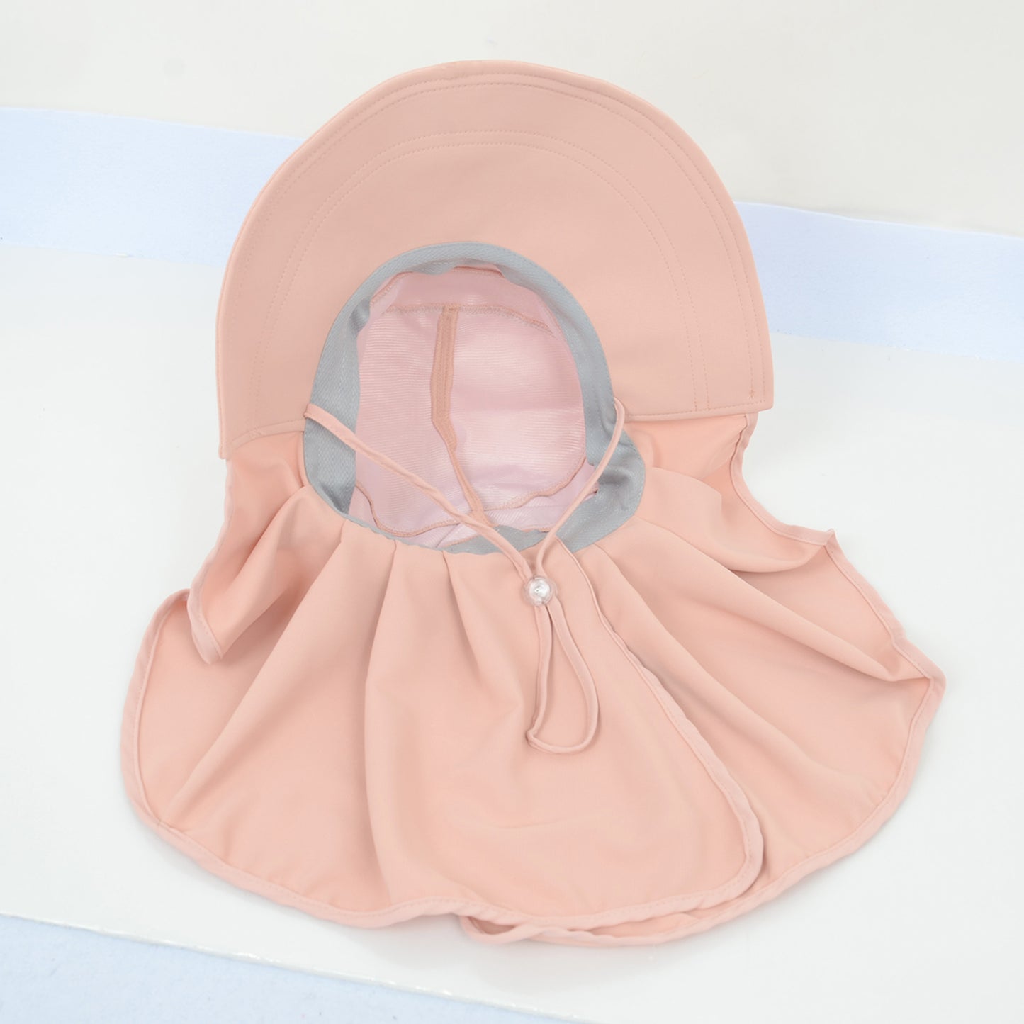 Womens Wide Brim Sun Hat UV Protection Flap Design with Back Bow Detail and Adjustable Chin Strap