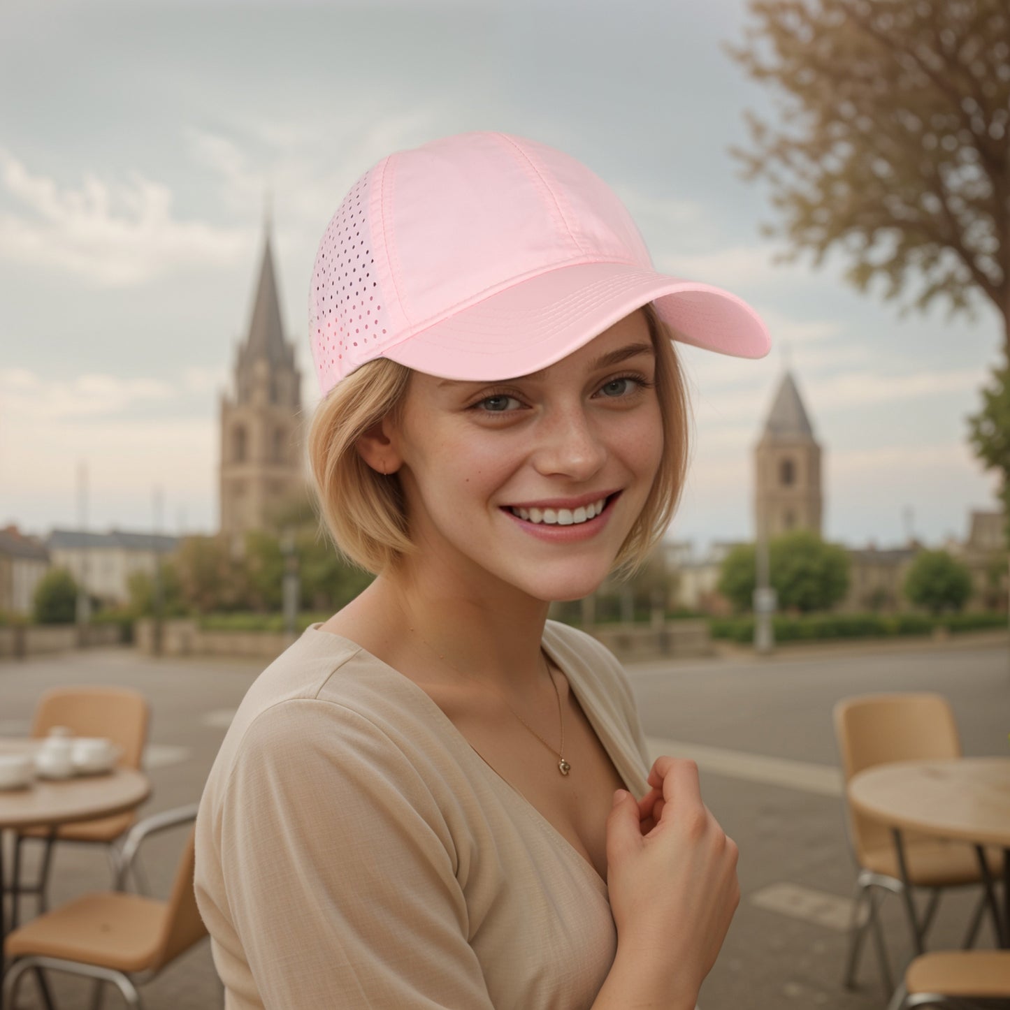 Women's Perforated Sports Baseball Cap Stylish Anti-UV Sun Protection Hat