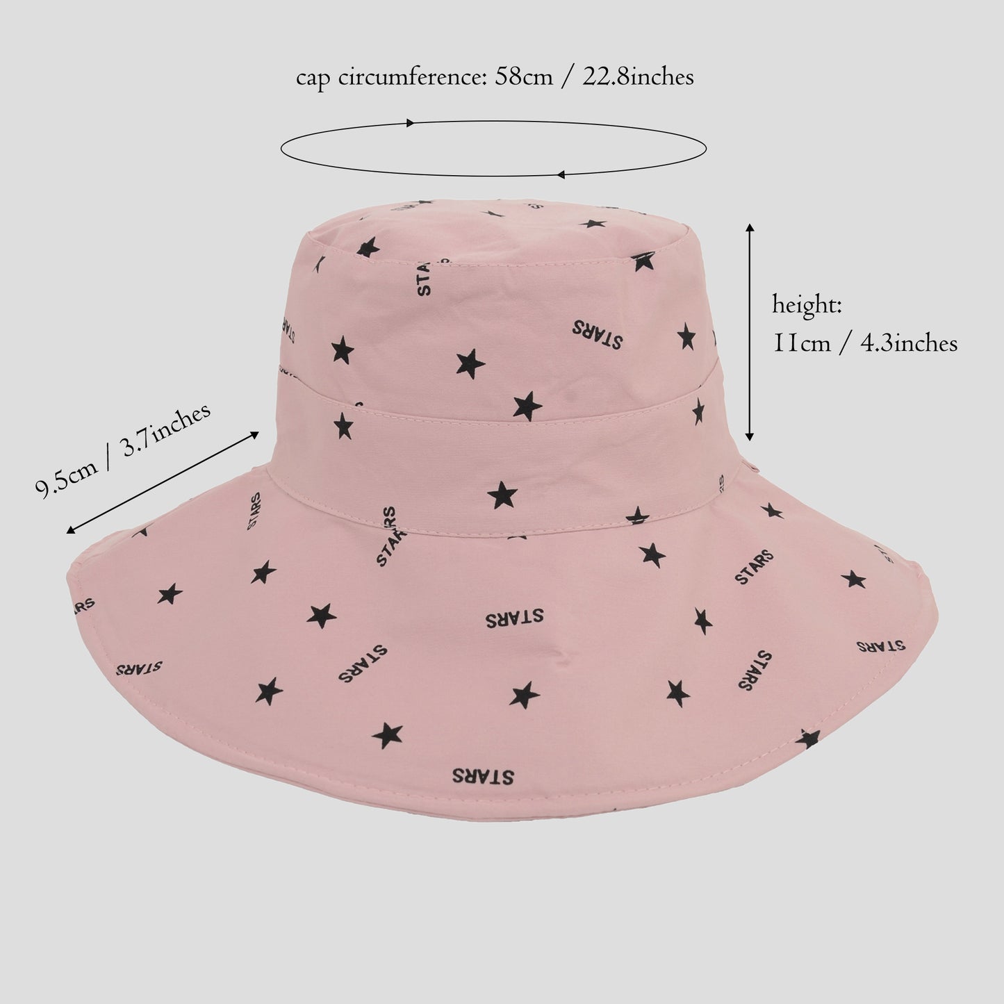 Women's Star Print Bucket Hats Reversible Anti-UV Hat