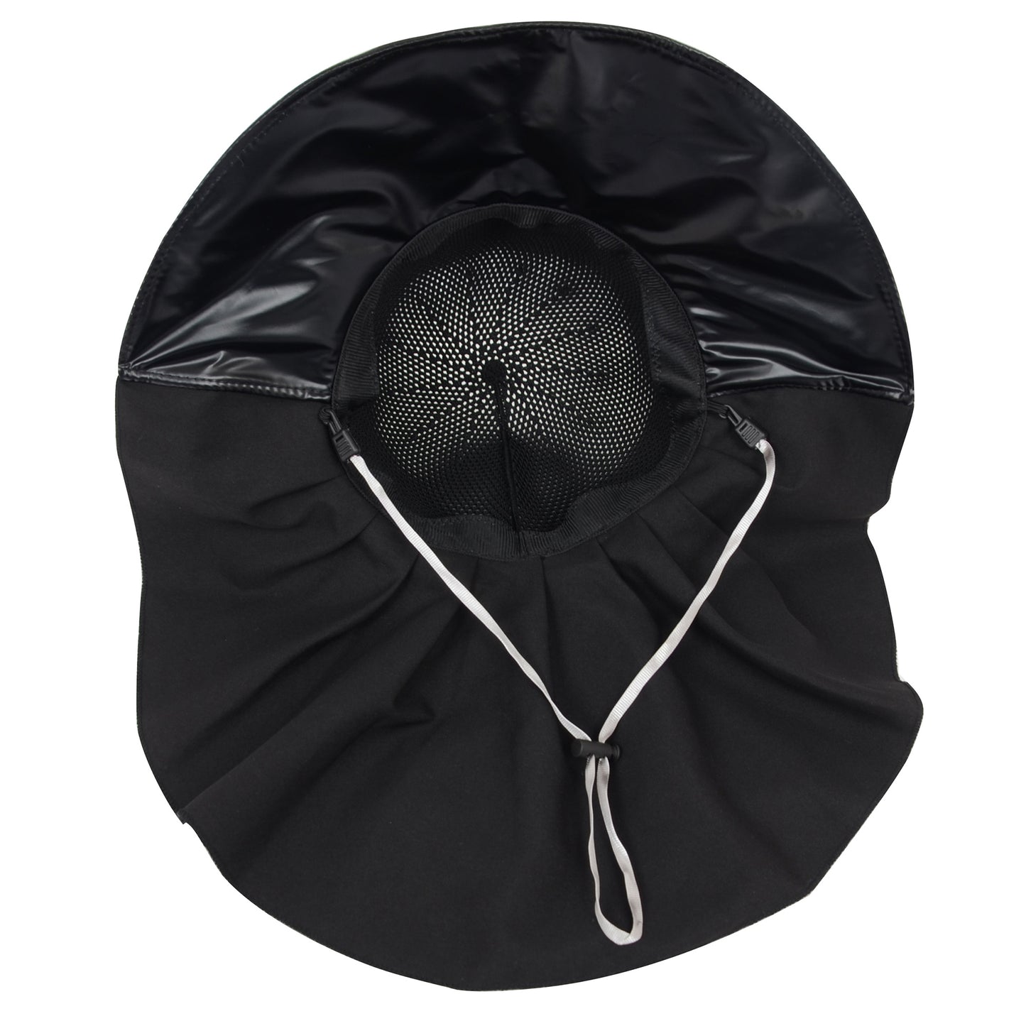 Womens Mesh Panel Wide Brim Sun Hat with Back Flap UV Protection and Tie Detail for Outdoor Activities