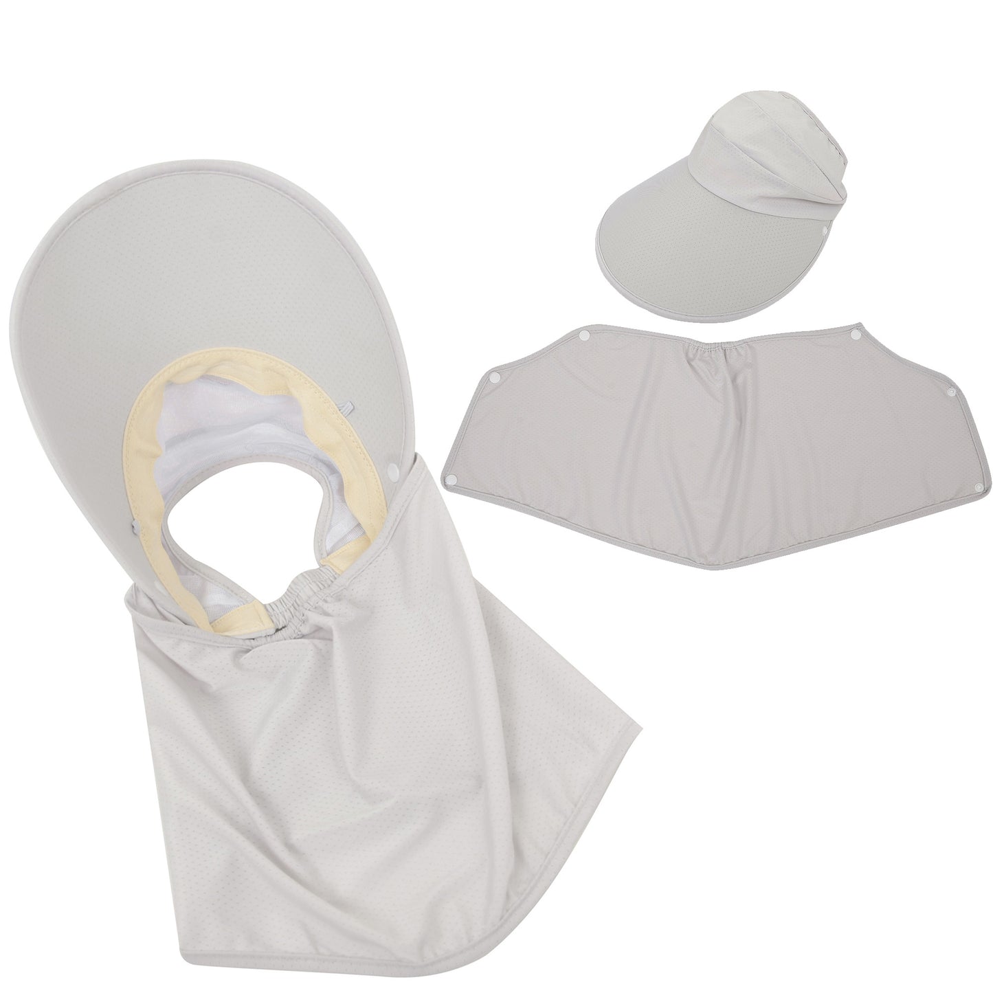 Womens Detachable Face Cover Sun Visor Cap UV Protection Mesh Panel Design with Extra Wide Brim